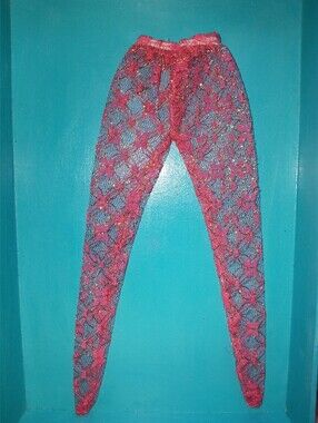 Barbie doll size red lace pantyhose  vintage